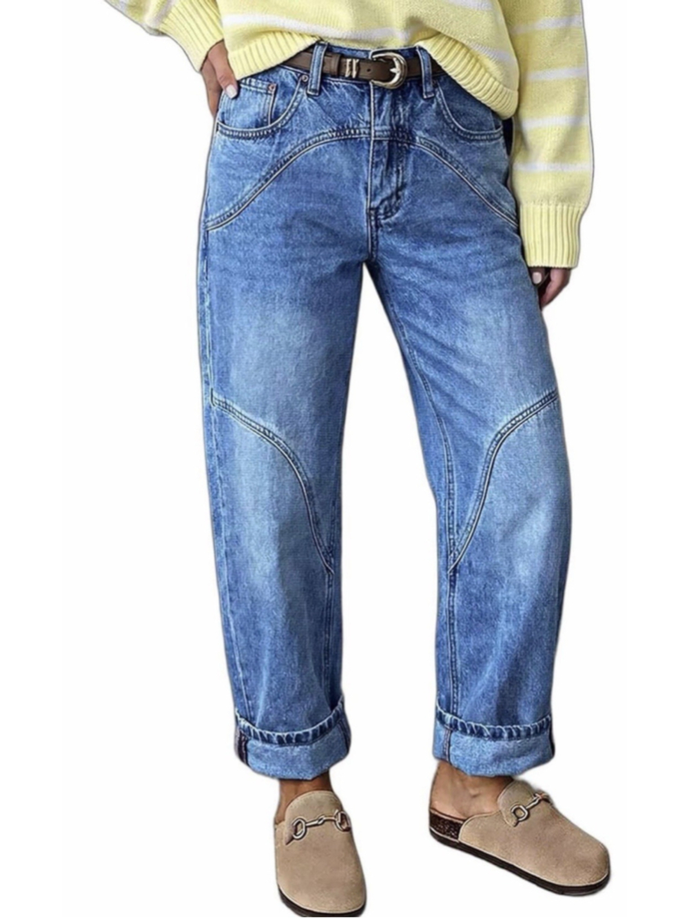 Flamingals Straight Leg High Waist Stretchy Jeans 2XL